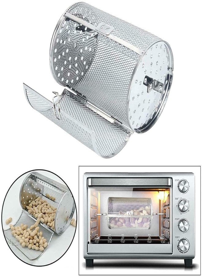 LinaLife 12x23cm Stainless Steel Rotisserie Grill Roaster Drum Dried Baking Coffee Bean Nut Oven Basket BBQ Grill Cage Kit - Image 5